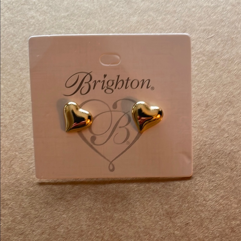 Brighton Gold Heart Stud Earrings - Picture 2 of 5